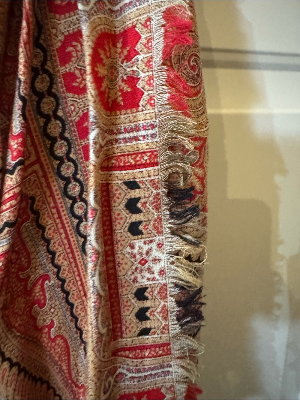Emmanuel Ongaro Paisley Print Wrap Skirt in Red and Tan size 4/38 - Picture 4 of 7